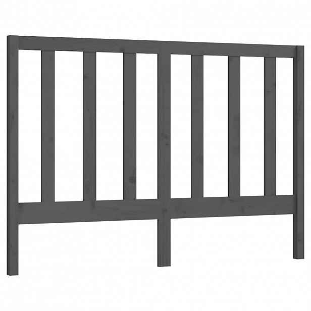 vidaXL Čelo postele šedé 126 x 4 x 100 cm masivní borovice