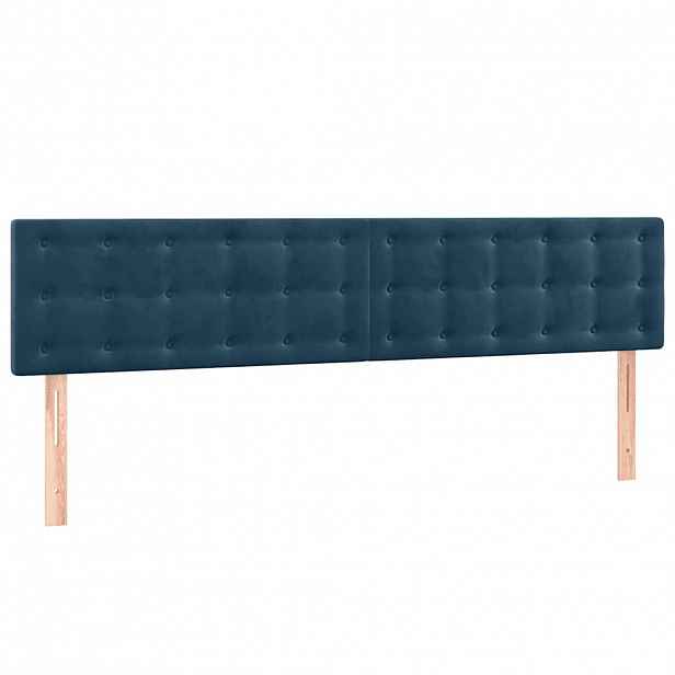vidaXL Čela postele tmavě modrá 200x5x78/88 cm samet