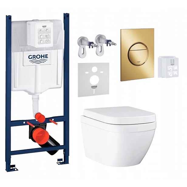 Podomítkový Wc set Stelaz s Wc mísou Grohe Euro Ceramic Tlačítko