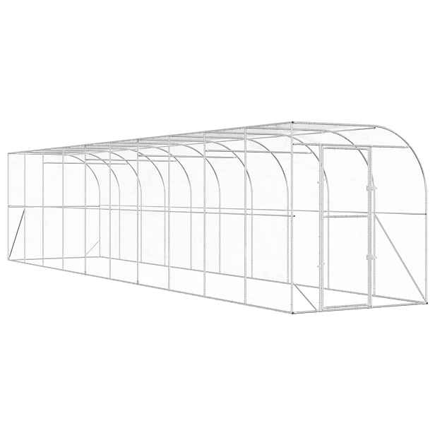 vidaXL Kurník proti zdi Stříbrná 600 x 150 x 215 cm Pozinkovaná ocel
