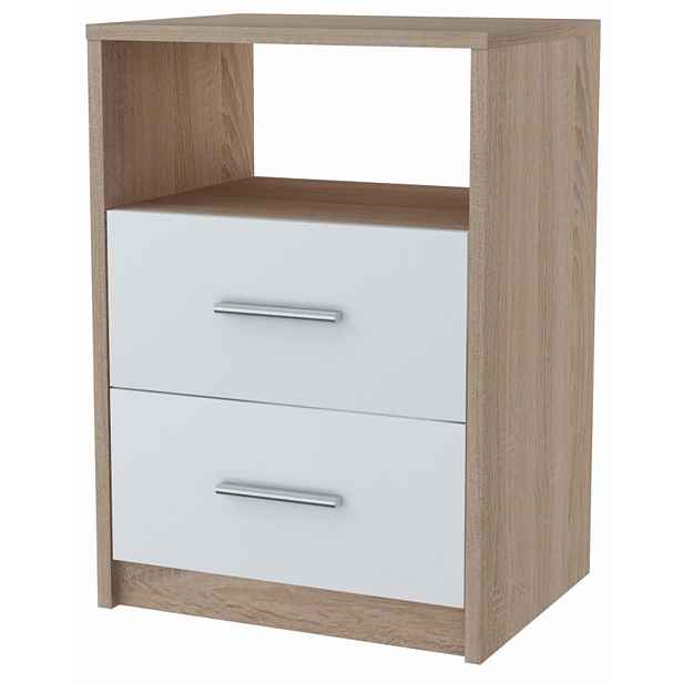 Noční stolek 2SO Bílý-sonoma 40 cm zásuvka komoda Ufc