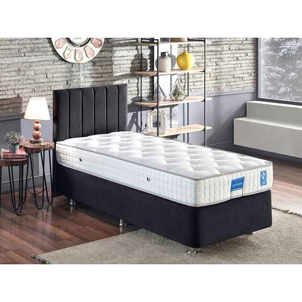 Rám jednolůžkové postele s čelem Ela Single - Black (100 x 200)