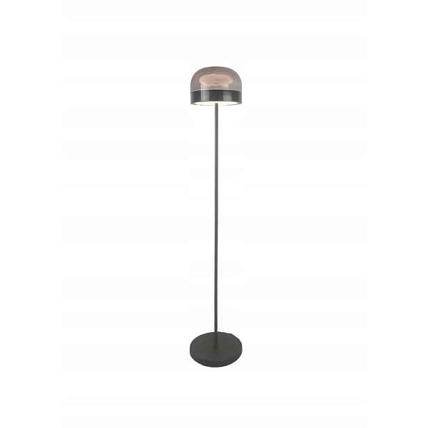 Stojací Led lampa moderní černá skleněná kouřová lampa Rabalux
