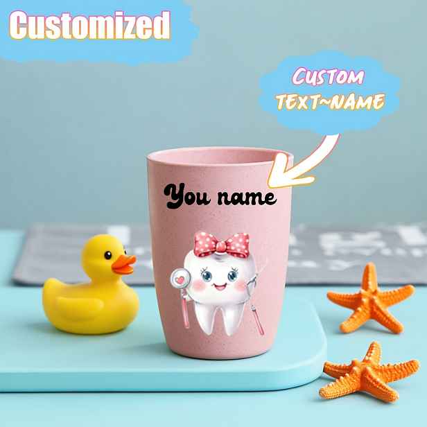 TEMU 1 Personalizovaný kreslený kelímek na zubní kartáček do koupelny, jednotlivý balíček, roztomilý potištěný držák na zubní kartáček, podporuje