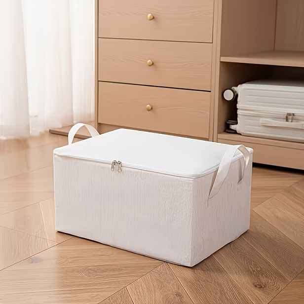 TEMU Extra velký bílý úložný box pod postel | Prostorově úsporný, skládací design, vhodný pro postele, šatníky a auta, stohovatelný, omyvatelný,