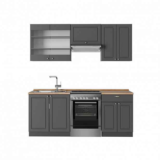 Vicco KUCHYŇSKÝ KOUT Fame-Line Anthrazit-Gold Landhaus 200 cm , PD Dub