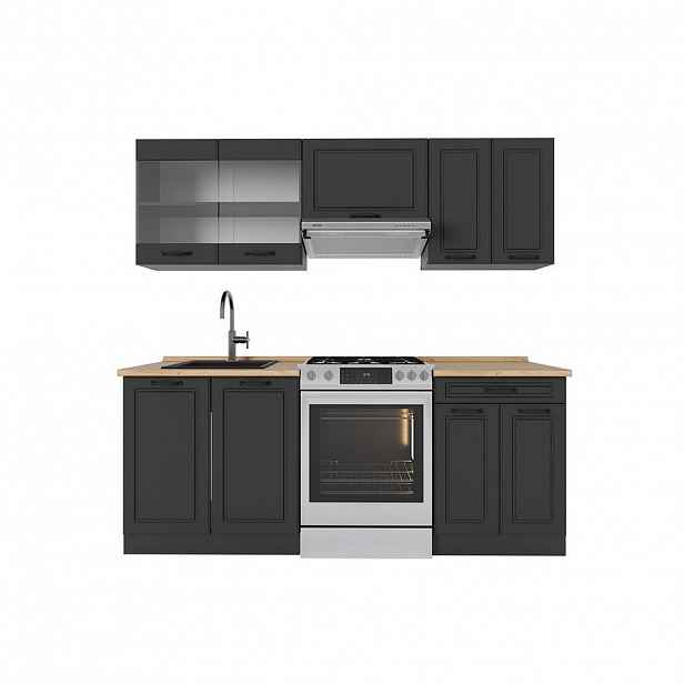 Vicco KUCHYŇSKÝ KOUT R-Line Antracitový venkovský dům/antracit 200 cm , PD Dub