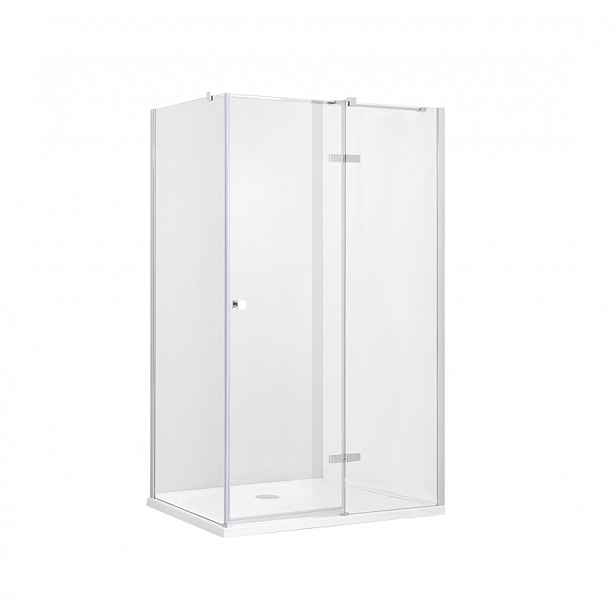 BESCO Obdélníkový sprchový kout PIXA 100 x 80 cm; bezrámový; zpevňující vzpěry; pravé dveře