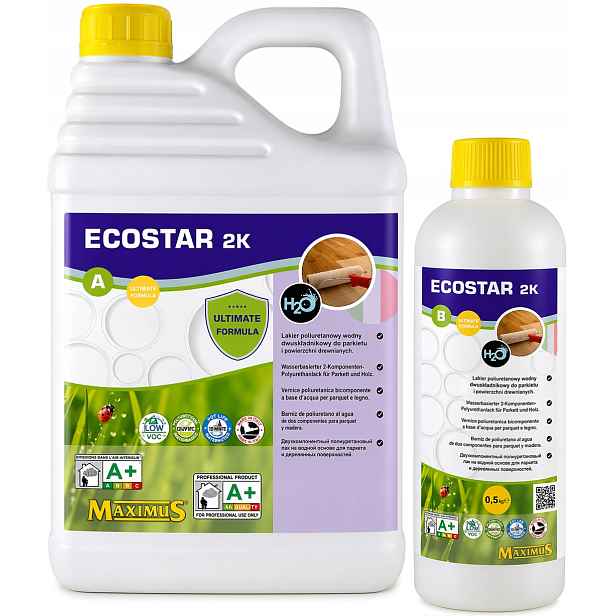 Maximus EcoStar 2K Pololesklý lak na dřevo a parkety SL-40 5,5L