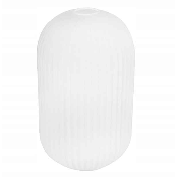 Skleněná Lampička Pro Stropní Závěsnou Lampu Riffle, Bílý Rýhovaný Válec
