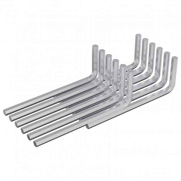 vidaXL Šestihranný klíč 12 ks Stříbrná 20 x 52 mm Ocel