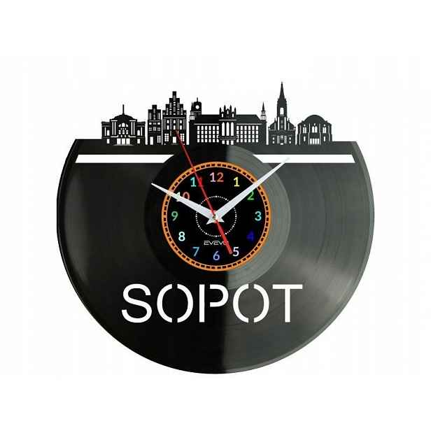 Sopot Město Polsko Nástěnné hodiny Vinylová deska Moderní Dekorativní Na
