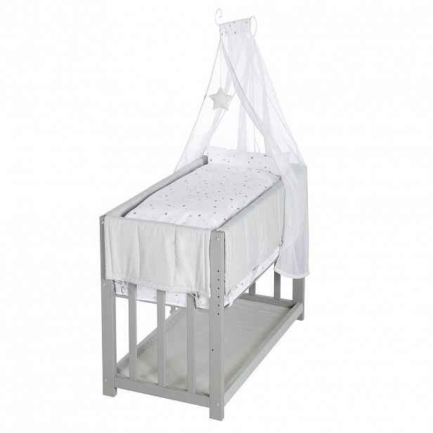 Roba PŘISTAVNÁ POSTÝLKA Sternenzauber šedá 3v1 set 90 x 45 cm
