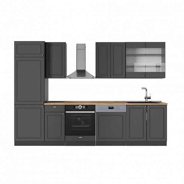 Vicco KUCHYŇSKÝ KOUT Fame-Line Anthrazit-Gold Landhaus 300 cm , PD Dub