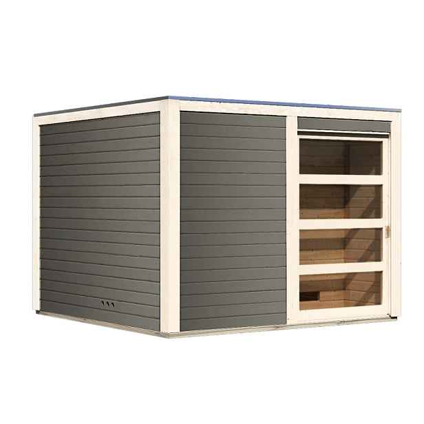 Venkovní finská sauna s předsíní 276 x 276 cm Dekorhome