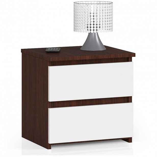 RAUMHIRSCH FURNITURE NOČNÍ STOLEK Tmavě hnědý, bílý 40/40/35