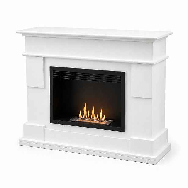 Volně stojící portálový biokrb Koza Bílý Krb na bioethanol 110 x 90 cm