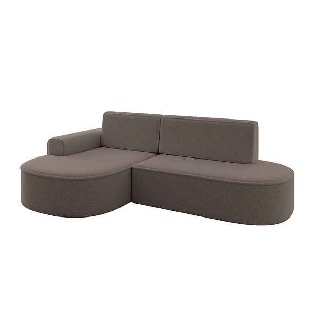 ALTDECOR ROHOVÁ SEDAČKA s funkcí spaní a otomanem, levá MARI-L1-S 283x167x85 Hnědá Buklé