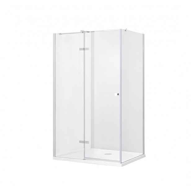 BESCO Obdélníkový sprchový kout PIXA 120 x 80 cm; bezrámový; zpevňující vzpěry; levé dveře