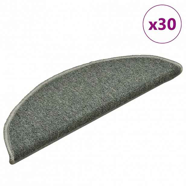 vidaXL Samolepicí schodové rohože 30 ks 56 x 17 x 3 cm Tmavě zelená