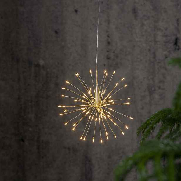 Závěsná světelná LED dekorace výška 16 cm Star Trading Firework - stříbrná