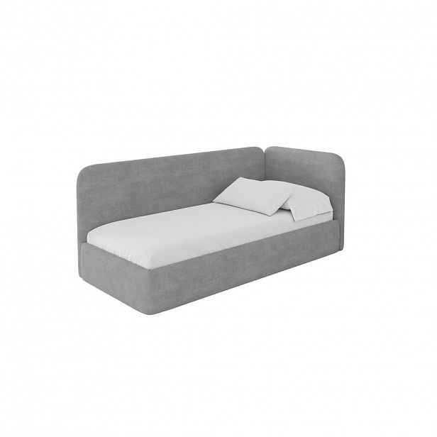 ALTDECOR JEDNOLŮŽKOVÁ POSTEL pro mládež s úložným prostorem, vlevo - ELSY 80x200 šedá