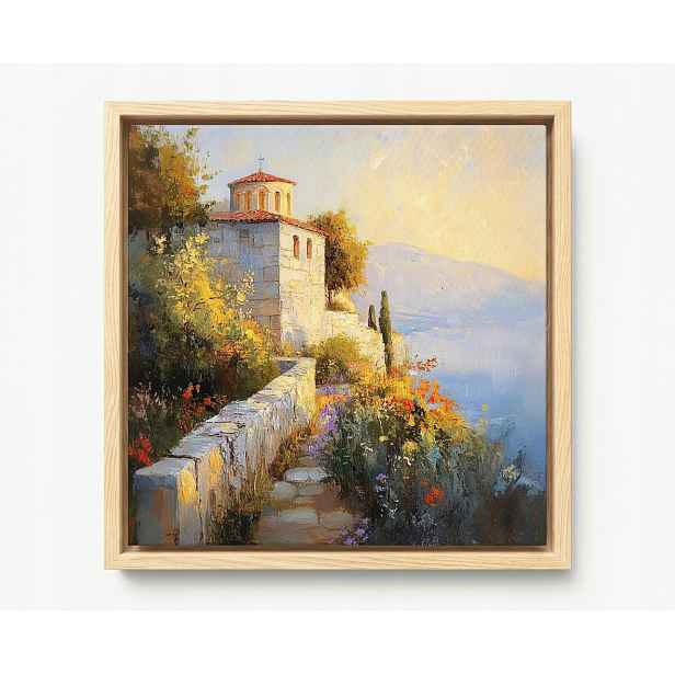 Obraz Rám Americký Box Krajina Jižní Moře Kostel Kaple Květiny 50x50