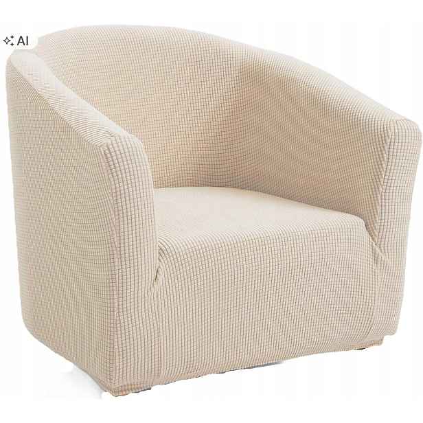 potah na křeslo pro 1 osobu Tub Chair slonová kost Tianshu