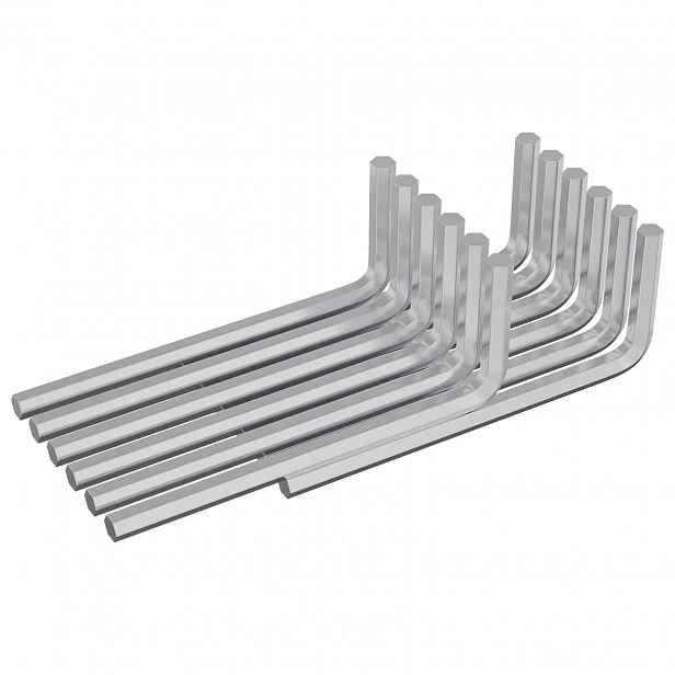 vidaXL Šestihranný klíč 2118 ks Stříbrná 22 x 66 mm Ocel