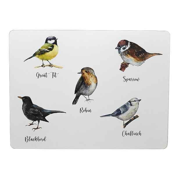 4ks pevné korkové prostírání ptáčci Garden birds  - 30*40*0,4cm Mars & More