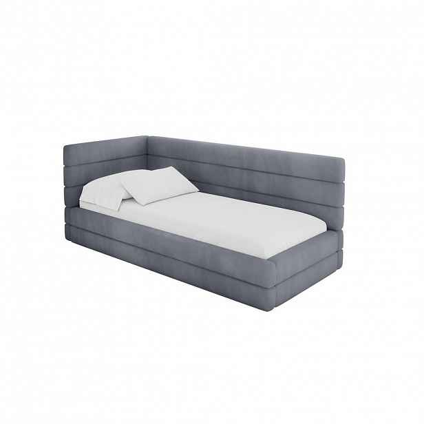 ALTDECOR JEDNOLŮŽKOVÁ POSTEL pro mládež s úložným prostorem, vpravo - BEMY 80x200 šedá