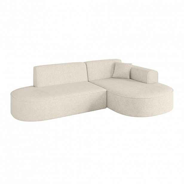 ALTDECOR ROHOVÁ SEDACÍ SOUPRAVA s otomanem vpravo MARI-L1 – 243 × 171 × 79 cm, krémová látka