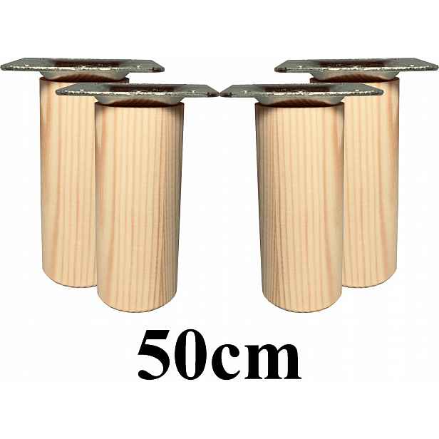 Dřevěné Nožky soustružené 50 cm, sada 4 plechy