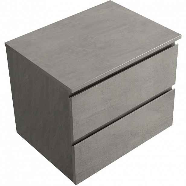 Koupelnová skříňka Carole - betonově šedá + deska pod umyvadlo Navira Slim - 18 mm - 60x49,8x46 cm