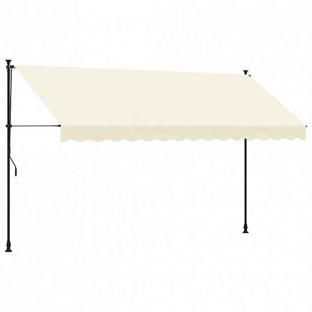 vidaXL Zatahovací markýza krémová 350 x 150 cm textil a ocel