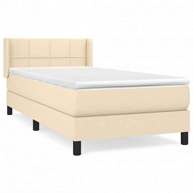 vidaXL Box spring postel s matrací krémová 100 x 200 cm textil