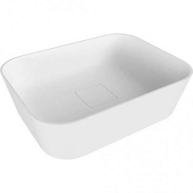 Polysan Banera umyvadlo na desku 49,5x34,5 cm bílá matná mat bez přepadu 14596MAT