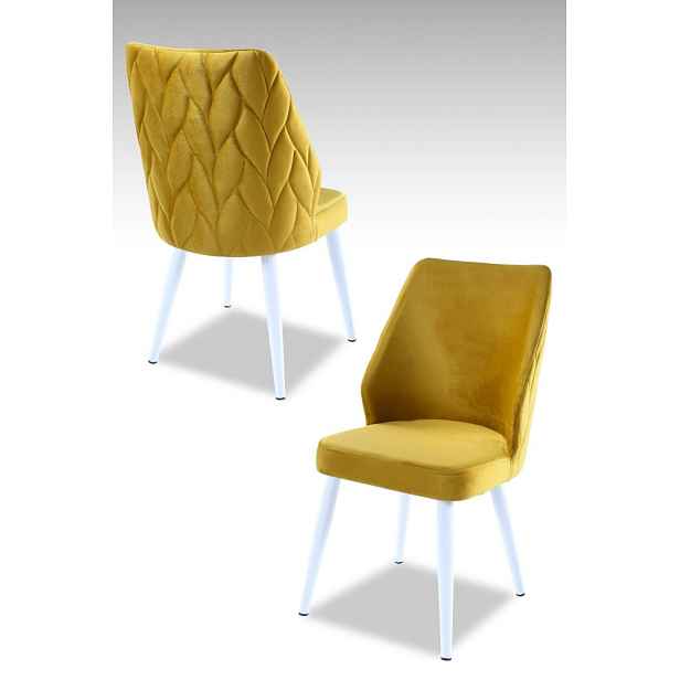 Sada židlí (4 kusy) Pufi - Yellow, White