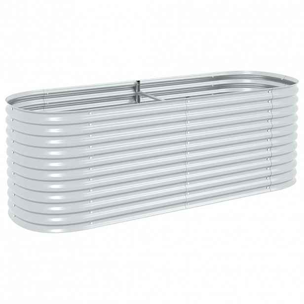 vidaXL Vyvýšený záhon 240 x 80 x 81 cm pozinkovaná ocel stříbrný