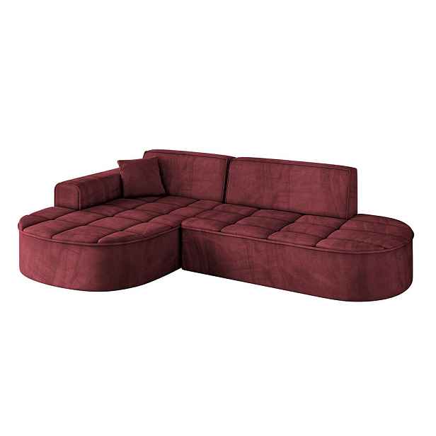ALTDECOR ROHOVÁ SEDAČKA s otomanem, levá TARO-L1 243x171x79,5 Bordó Velur