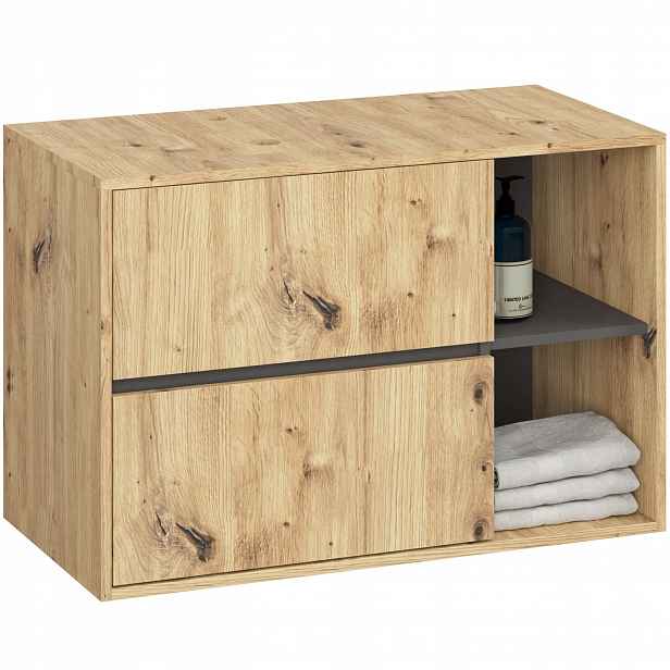 Koupelnová Skříňka Pod Umyvadlo S Otvory Vami W90UM 2SZ2P Artisan/grafit