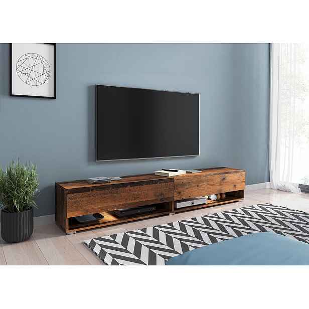 Kvalitní TV stolek Lebeno, old style + LED