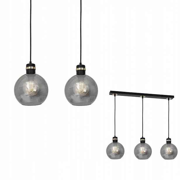 Milagro Závěsná lampa Omega MLP6531 Černá Zlatá 3xE27 Nastavitelná skleněná