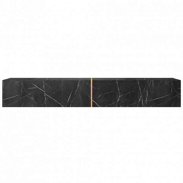 Selsey TV stolek Bisira černý mramorový dekor / zlatý 200/30/32 cm