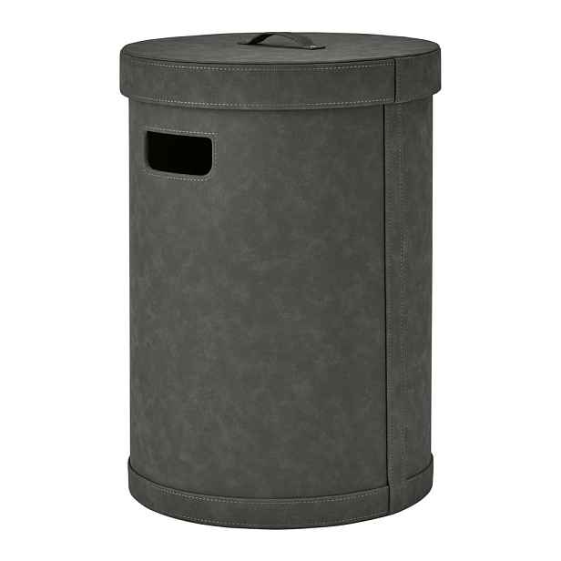 Tmavě šedý koš na prádlo z umělé kůže Sahla M – Blomus