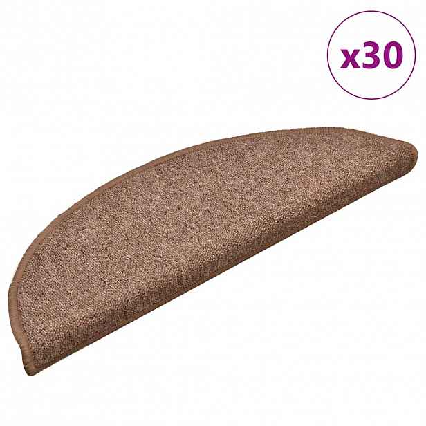 vidaXL Samolepicí schodové rohože 30 ks 56 x 17 x 3 cm Hnědá