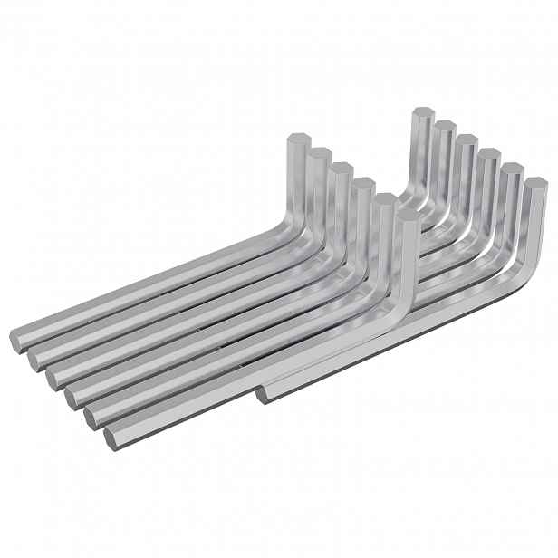 vidaXL Šestihranný klíč 12 ks Stříbrná 32 x 86 mm Ocel