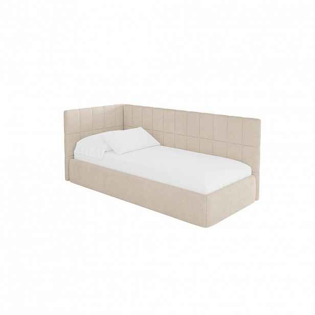 ALTDECOR JEDNOLŮŽKOVÁ POSTEL pro mládež s úložným prostorem, vpravo - TULY 80x200 béžová