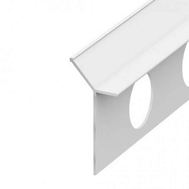 Ochranná lišta pro kamenický roh "Y" Eviso stone white mat, hliník komaxit, délka 270 cm, výška hrany 10 mm, AYWH0410