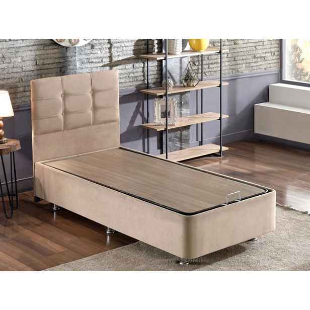 Rám jednolůžkové postele s čelem Polo - Light Brown (90 x 190)